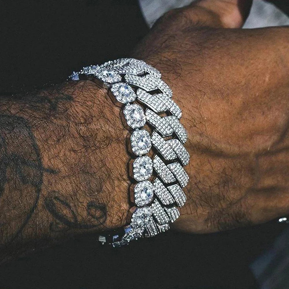 Hip Hop Iced Out Cuban Link Chain Necklace – Gold & Silver Men’s Gift