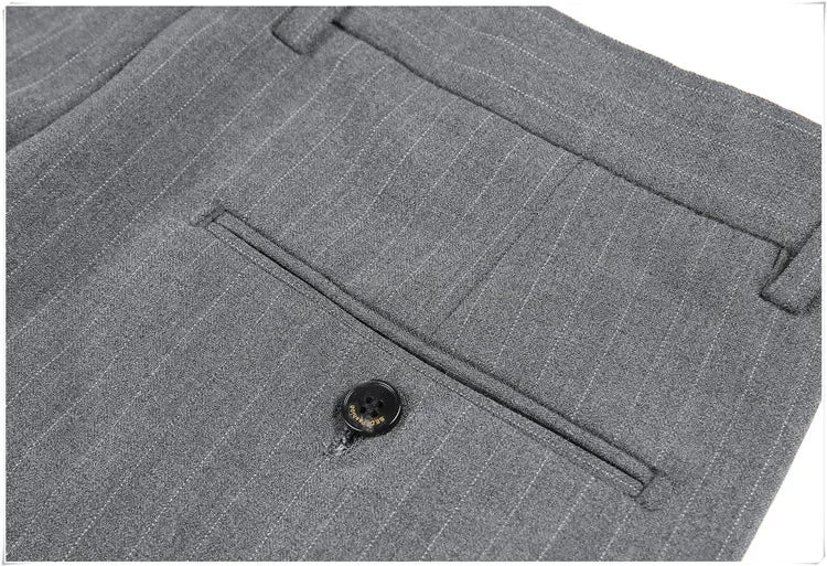 Cartmela Men’s Black Striped Suit Pants