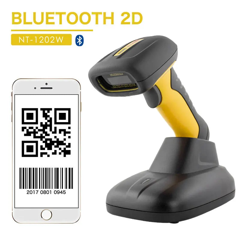 Wireless Handheld Barcode Scanner & Bluetooth 1D/2D QR Reader