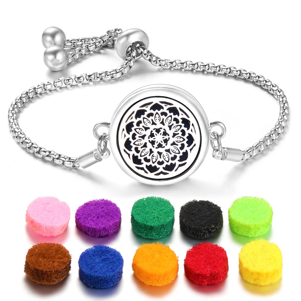 Flower of Life Aromatherapy Diffuser Bracelet for Essential Oils