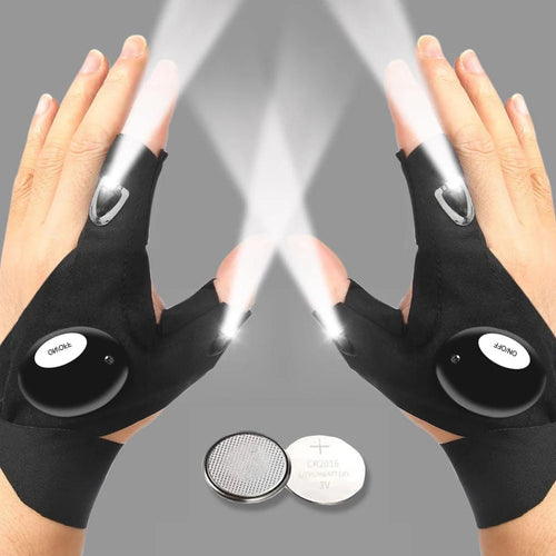 LED Half Finger Gloves – Waterproof Fingerless Gloves for Outdoor Activities