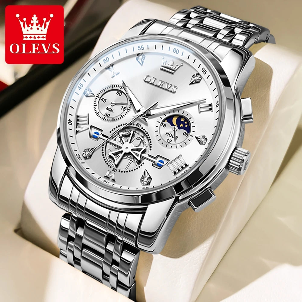 Cartmela 2856 Men’s Quartz Watch – Skeleton Flywheel Chronograph