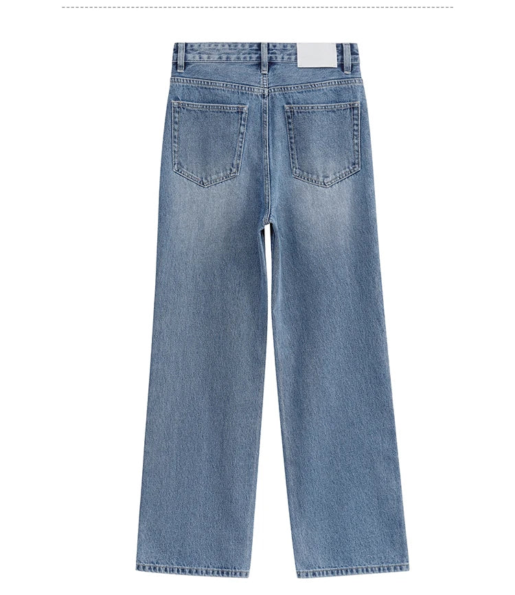 Women’s Vintage Loose Wide Leg Denim Jeans – Casual Spring Pants