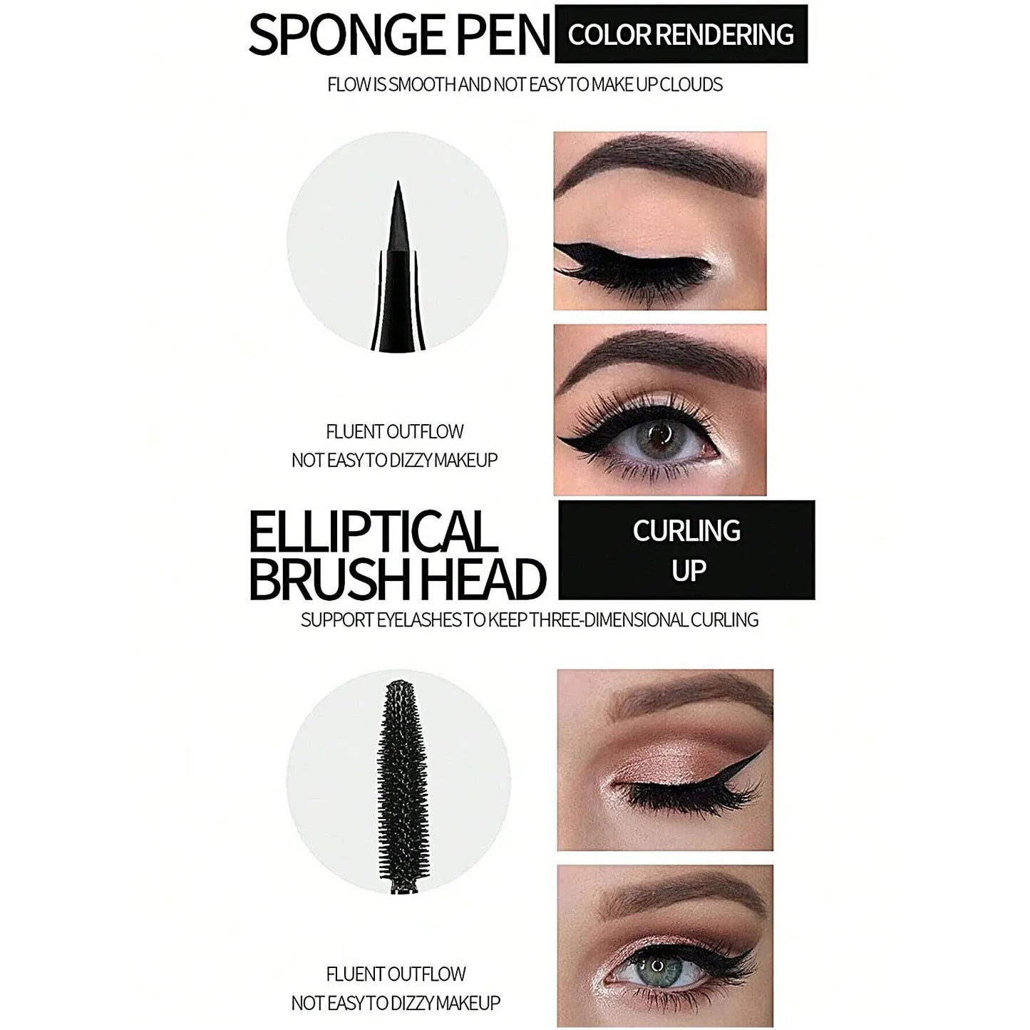 Liquid Eyeliner & Waterproof Mascara Set for Bold Eye Makeup