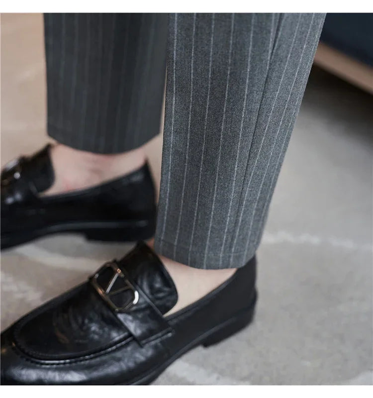 Cartmela Men’s Black Striped Suit Pants