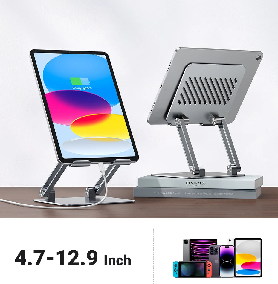 Aluminum Tablet & Phone Stand – Adjustable Holder for Desk