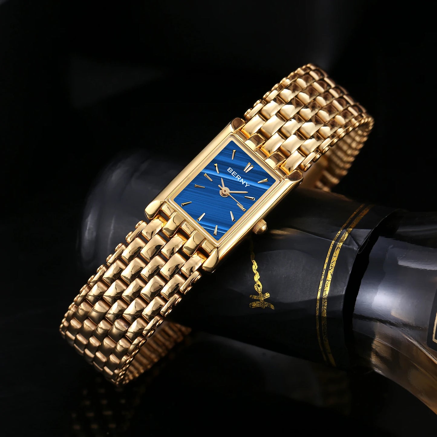 Gold Square Women’s Quartz Wristwatch | Luxury Fashion Watch