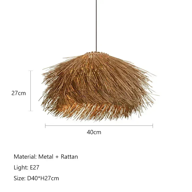 Retro Hand-Woven Rattan LED Chandeliers – Pendant Lights 40–80cm