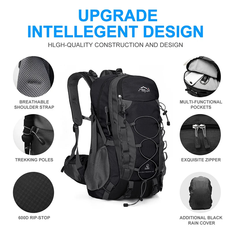 40L Sturdy Hiking Backpack Storage Bag – Tactical Travel Gear