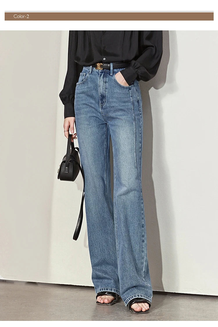 Women’s Vintage Loose Wide Leg Denim Jeans – Casual Spring Pants