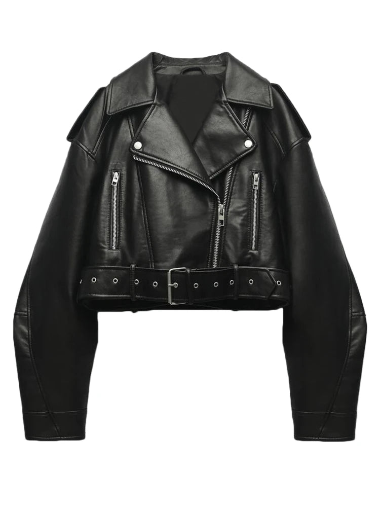 Fitaylor Faux PU Leather Jacket for Women