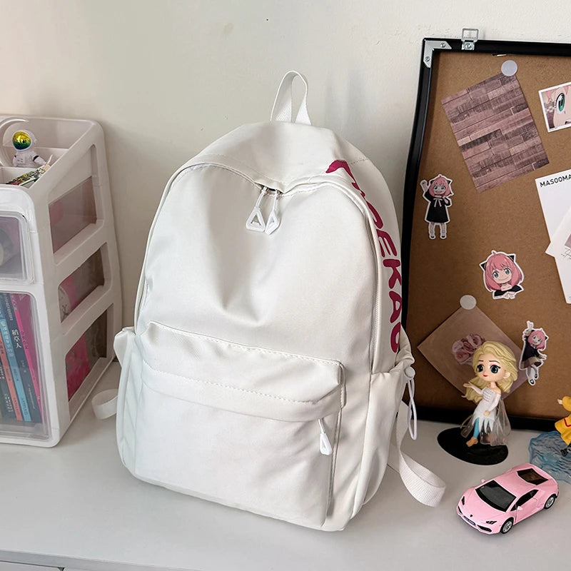 Women’s Waterproof Nylon Backpack – Simple School & Travel Bag