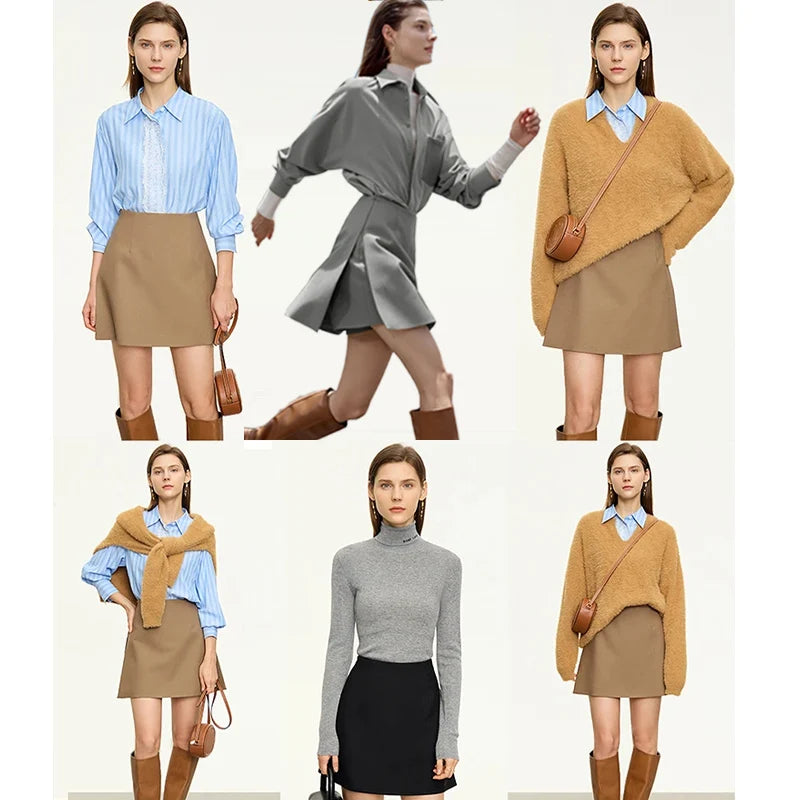 Women’s High Waist A-Line Shorts Skirt – Casual Autumn Fashion