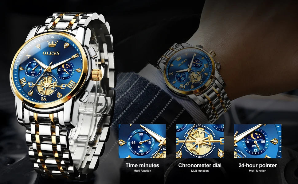 Cartmela 2856 Men’s Quartz Watch – Skeleton Flywheel Chronograph