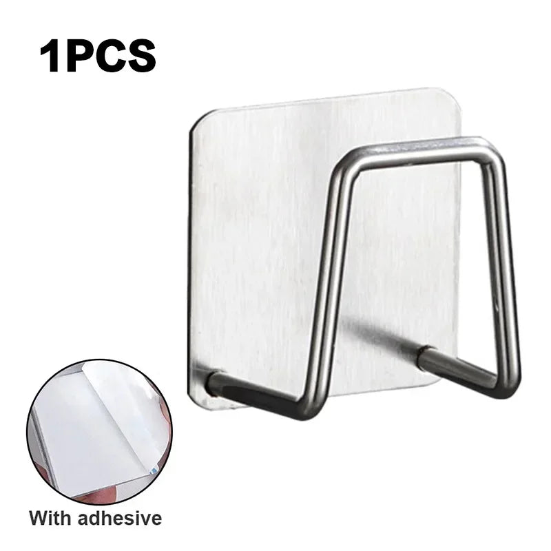 Stainless Steel Sink Sponge Holder – Wall-Mount Kitchen Organizer