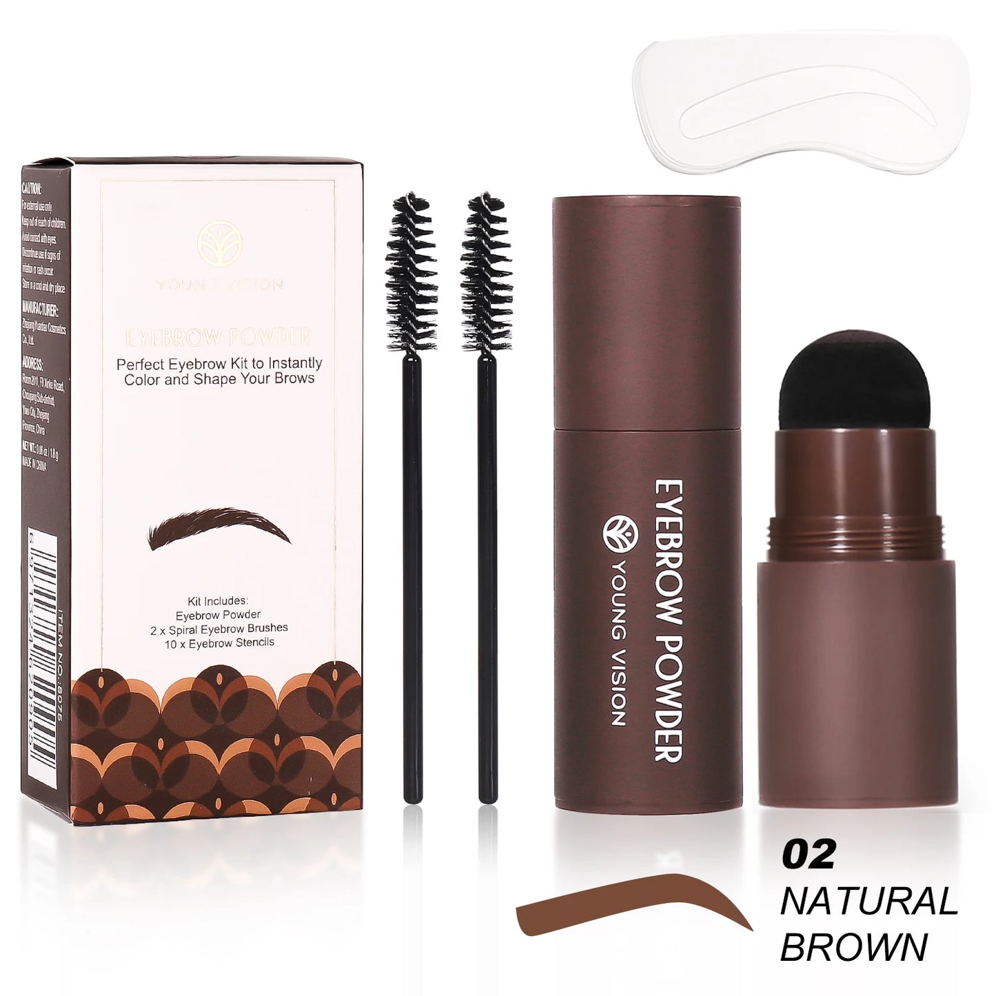 Eyebrow Stamp Stencil Kit – Waterproof Brow Makeup with 10 Stencils