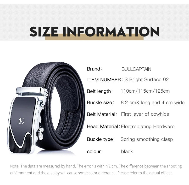 Genuine Leather Men’s Belt – Black Buckle Casual & Business Style