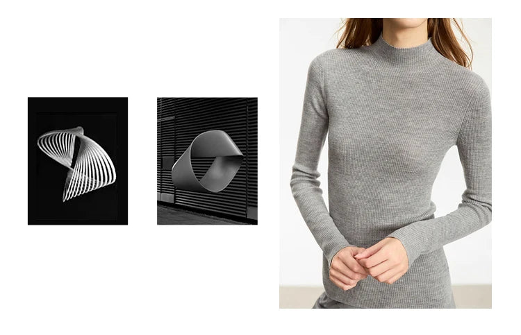 Women’s Slim Fit Turtleneck Sweater – Warm High Elastic Pullover