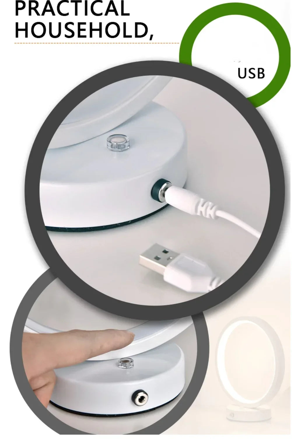 Cartmela 20CM LED Circular Ring Table Lamp
