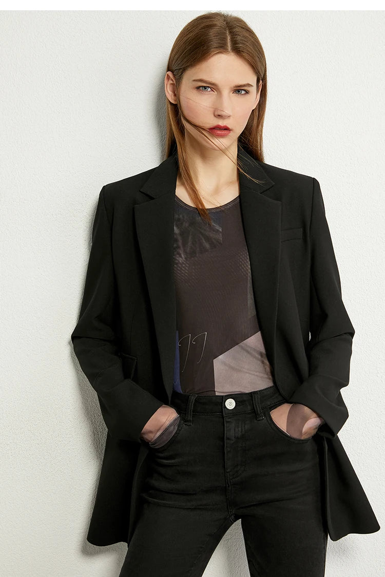 Women’s Long Sleeve Mesh Print T-Shirt – Slim Trendy Spring Top