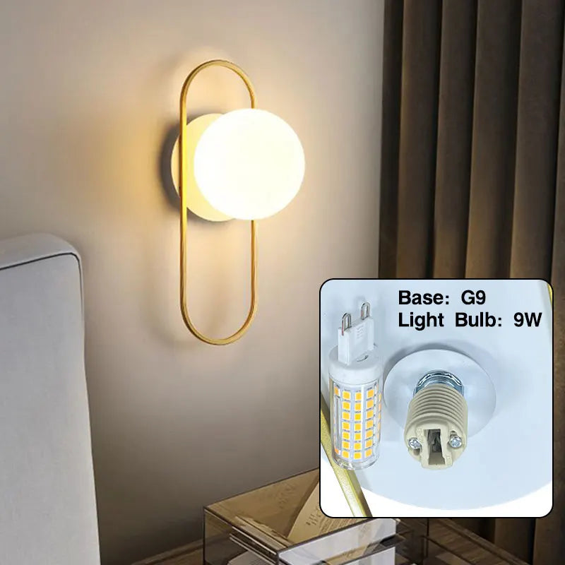Interior LED Wall Lamp with G9 Bulb – Black & Gold Wall Sconce