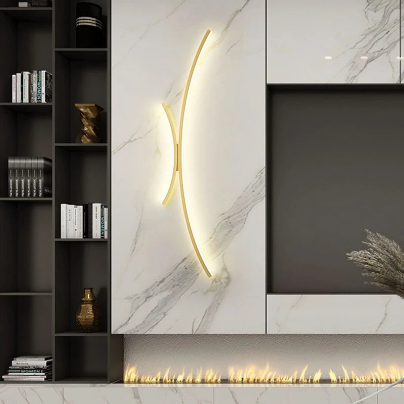 Cartmela Nordic Black & Gold LED Wall Lamp