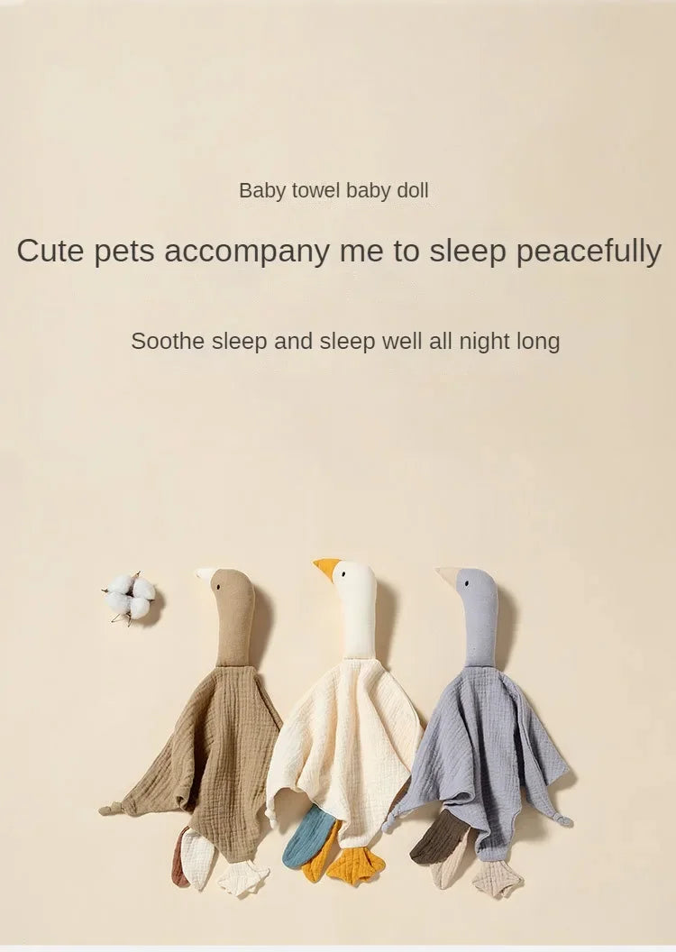 Cartmela Pure Cotton Baby Bib with Plush Goose