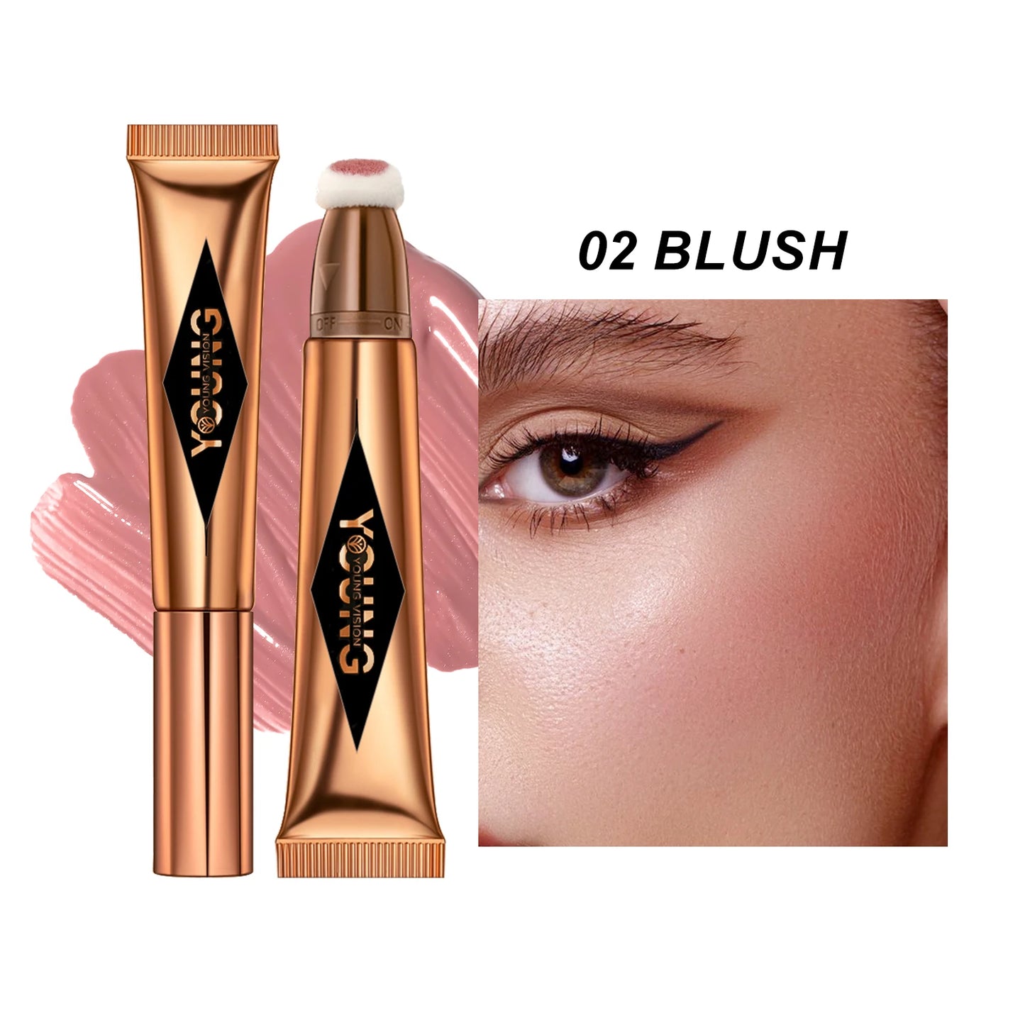 Air Cushion Blusher & High Gloss Stick – 6-Color Liquid Makeup Rouge