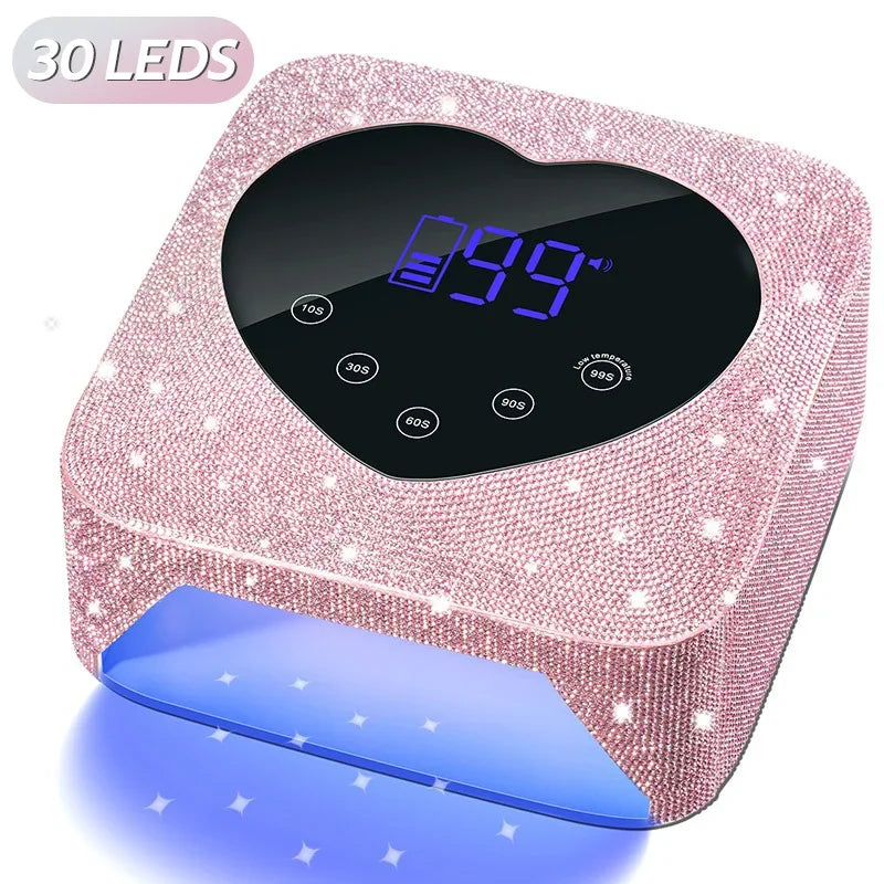 72W Cordless UV Nail Lamp – Rechargeable Dryer with 5 Timers