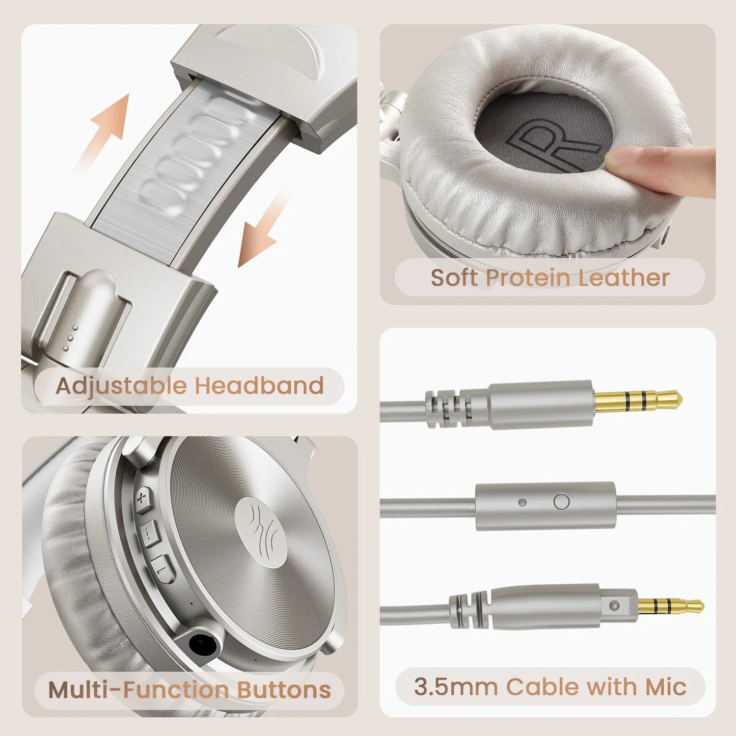 OneOdio Pro C Wireless Headphones – Hi-Res Over-Ear, 110h Playtime