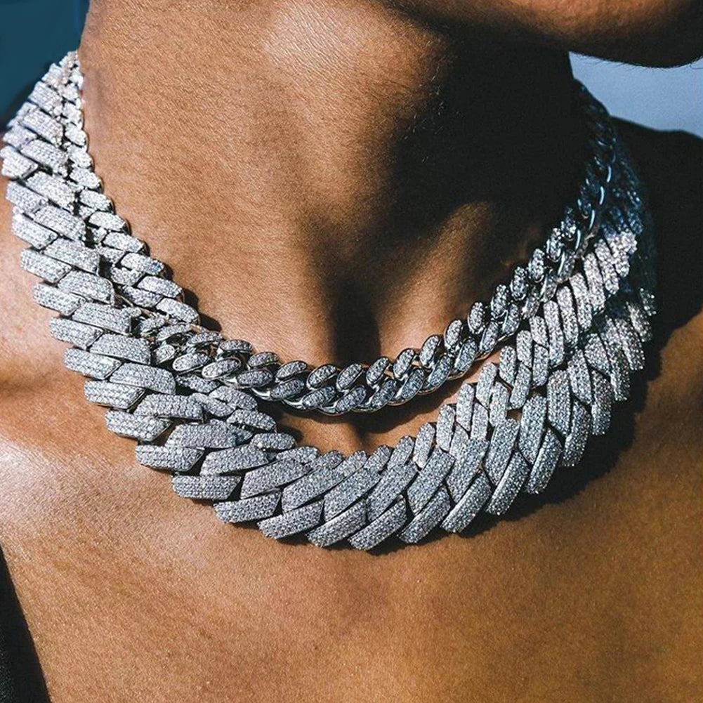 Hip Hop Iced Out Cuban Link Chain Necklace – Gold & Silver Men’s Gift