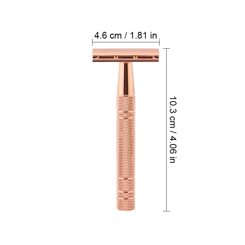 Men’s Manual Shaving Razor with Holder & 5 Double-Edge Blades
