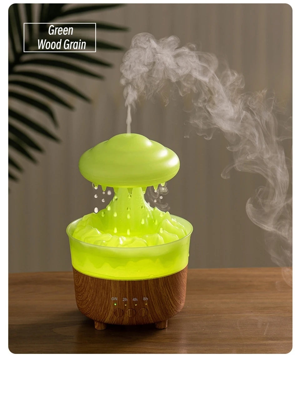 Rain Drip Mushroom Humidifier with 7 Color LED Aroma Diffuser