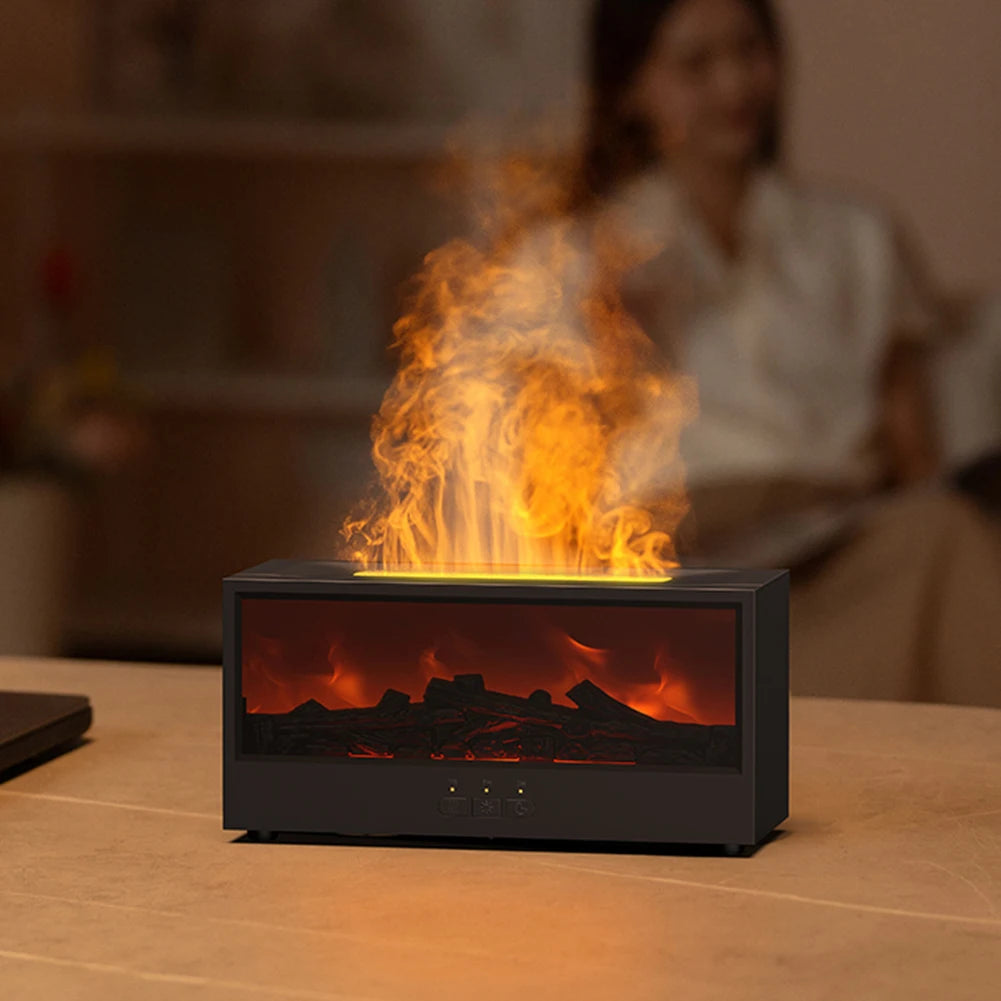 Dynamic Flame Fireplace Air Humidifier & Essential Oil Diffuser