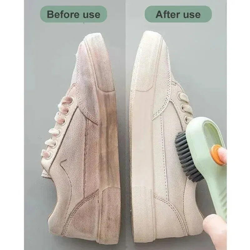 Multifunction Shoe Cleaning Brush with Soap Dispenser & Hook