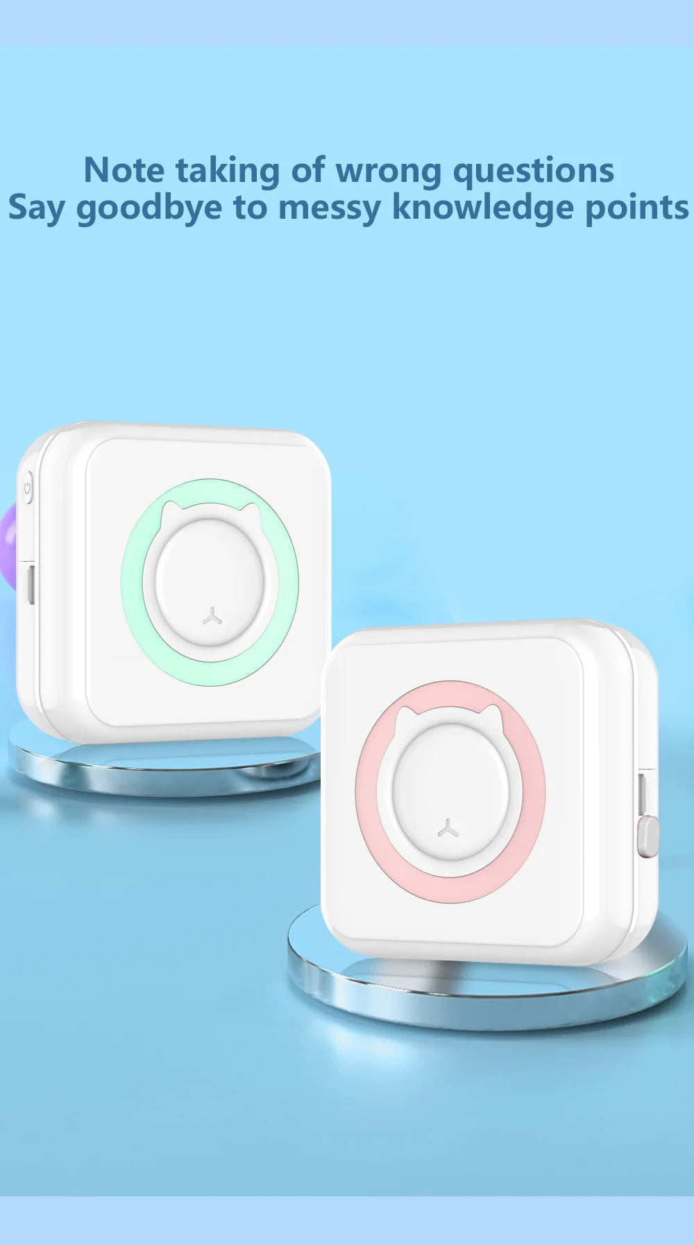 Mini Bluetooth Label Printer – Portable Error Note Photo Printer