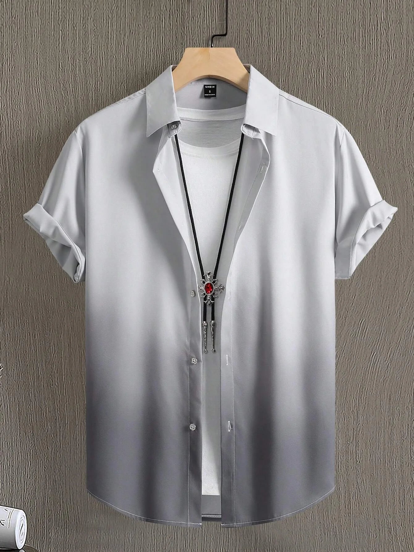 Men’s 3D Graphic Print Shirt – Gradient Short Sleeve Summer Top