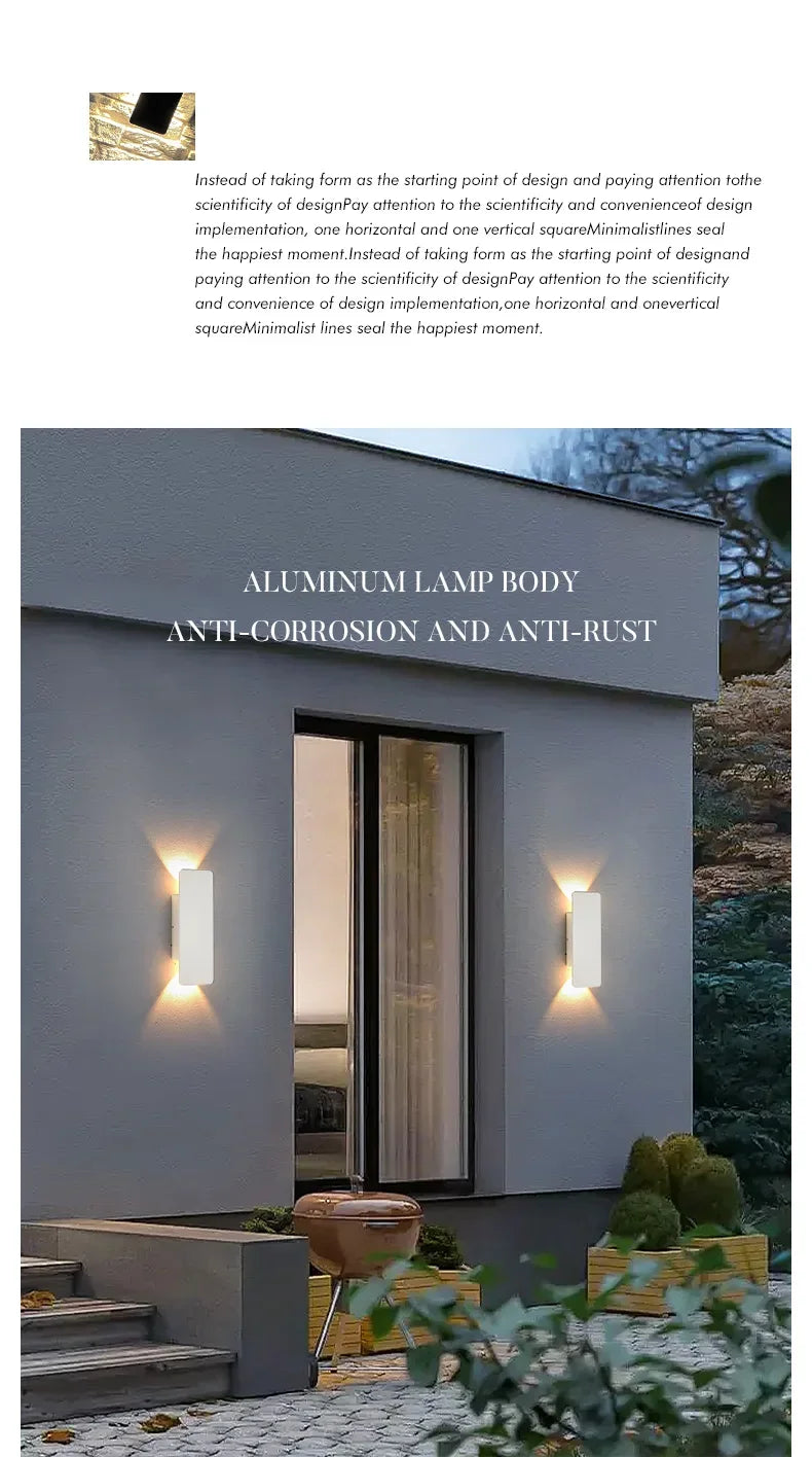 Modern LED Outdoor Wall Lamp – Waterproof IP65 Up Down Light
