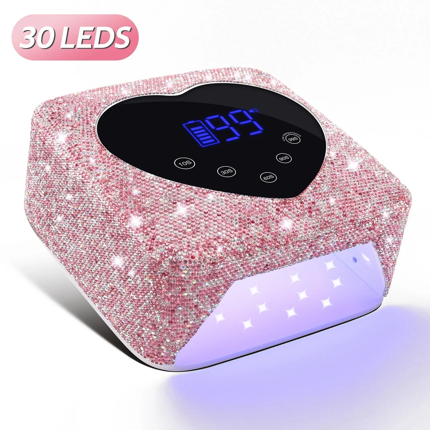 72W Cordless UV Nail Lamp – Rechargeable Dryer with 5 Timers