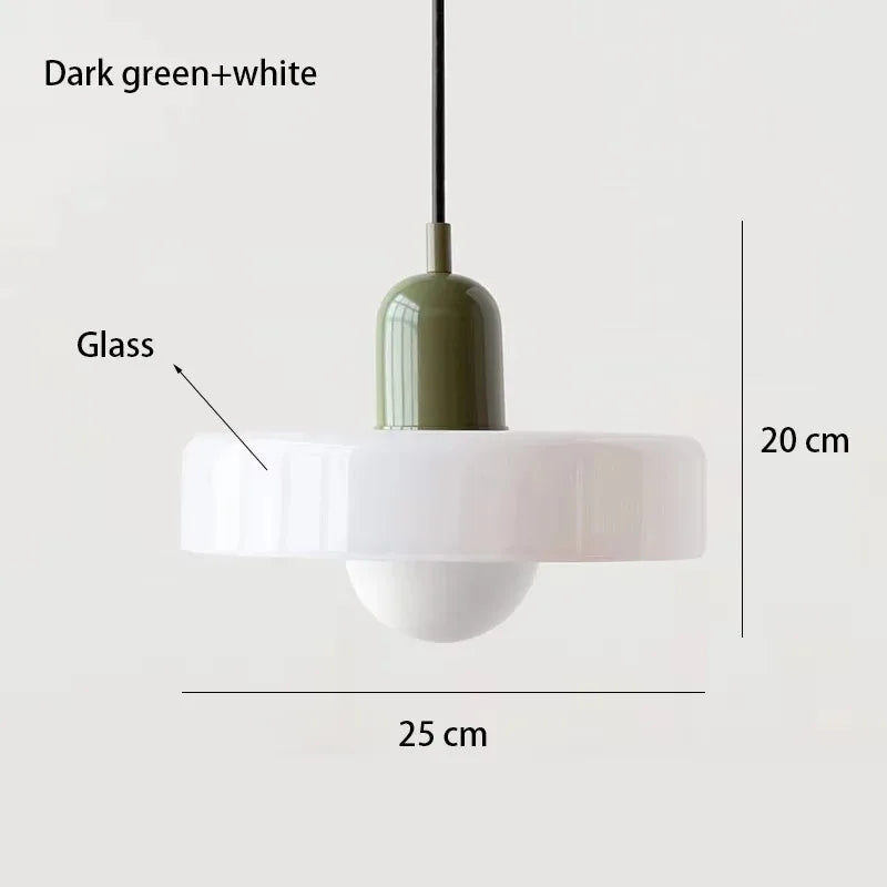 Nordic Retro Glass Pendant Lamp – E27 LED Indoor Chandelier