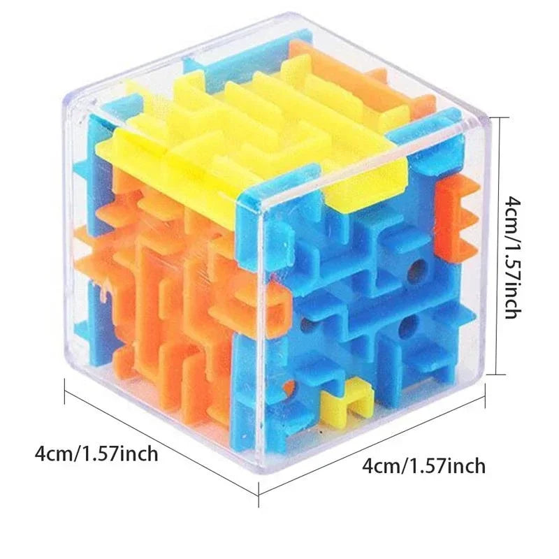 3D Maze Magic Cube Puzzle Toy with Rolling Ball for Kids & Adults