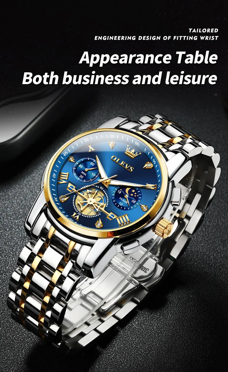 Cartmela 2856 Men’s Quartz Watch – Skeleton Flywheel Chronograph