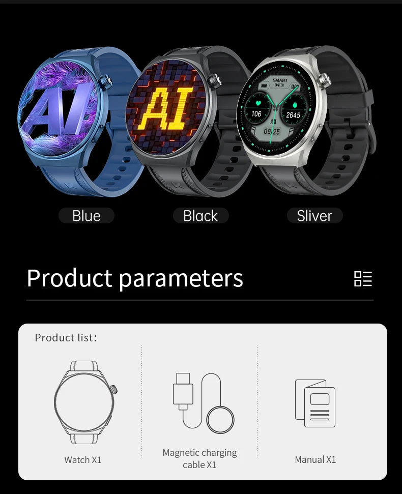 KUMI GW6 Smart Watch with ChatGPT – 1.43" HD Display