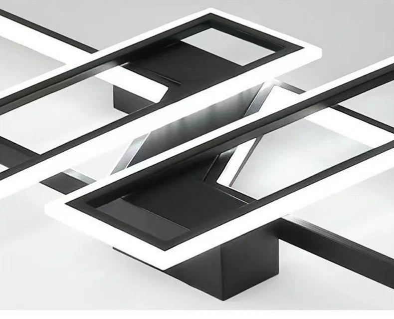 Modern Rectangle LED Ceiling Light – Creative Living Room Fixture