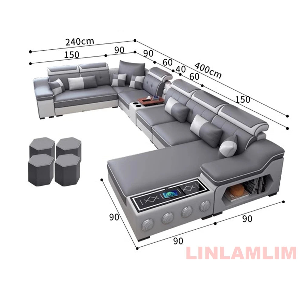 Cartmela Modern Sectional Sofa with Chaise Lounge