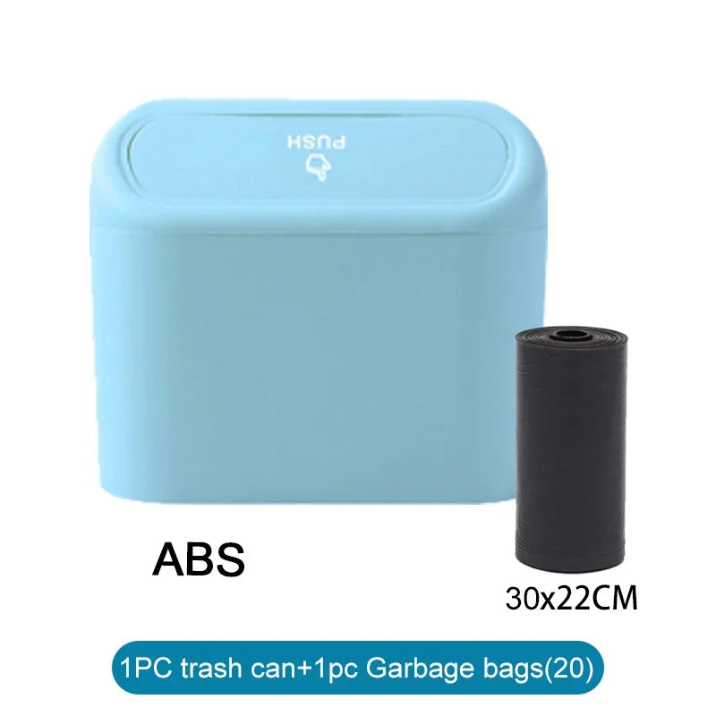Leak-Proof Car Trash Can with Lid & 60 Garbage Bags – Mini Bin