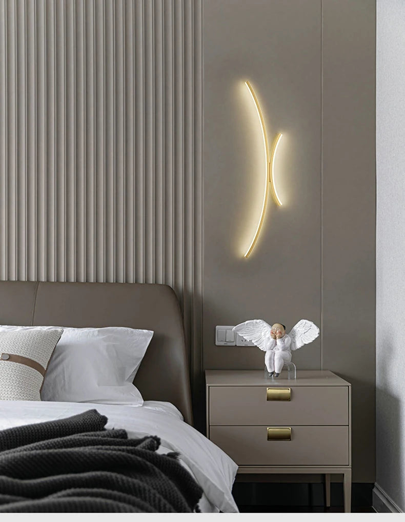 Cartmela Nordic Black & Gold LED Wall Lamp