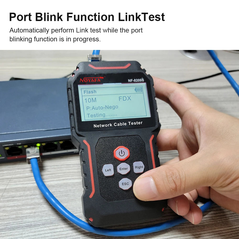 Network Cable Tracker & Tester – LCD Display, Wiremap, Length Tool