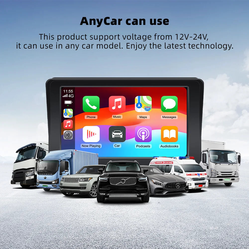 Universal 7" Car Radio Touch Screen with Apple CarPlay & Android