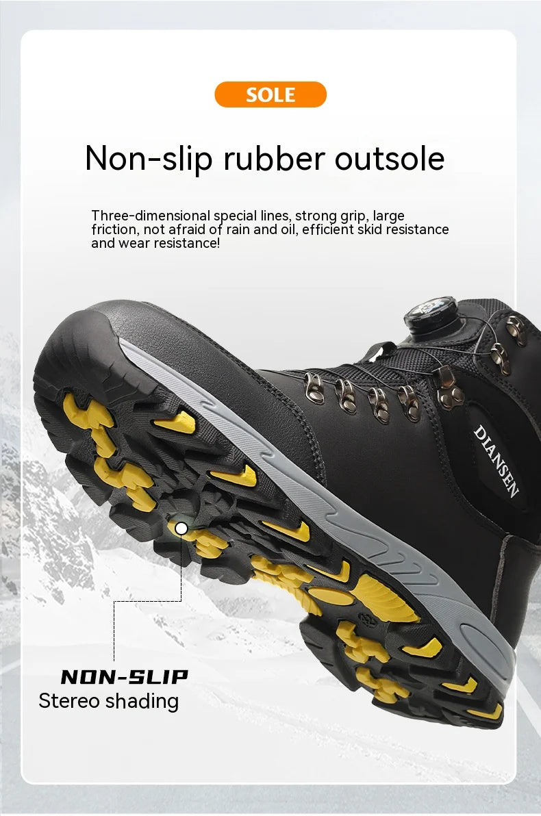 Rotating Button Safety Shoes for Men
